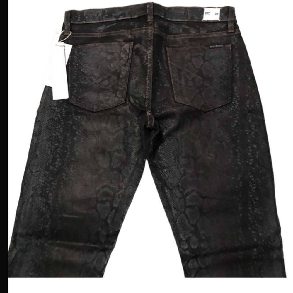 Hudson Mid Rise Nico Super Skinny Wax Coated Snakeskin Ladies Jeans Size 29 NWT